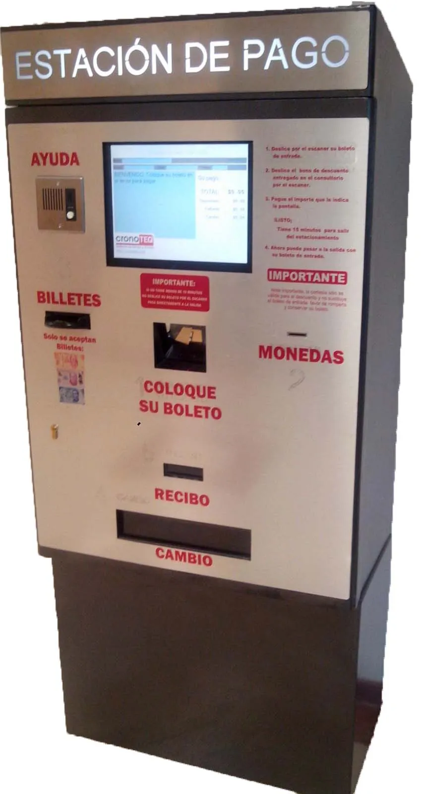 Estacion de pago automatico orientada a estacionamientos Z1000