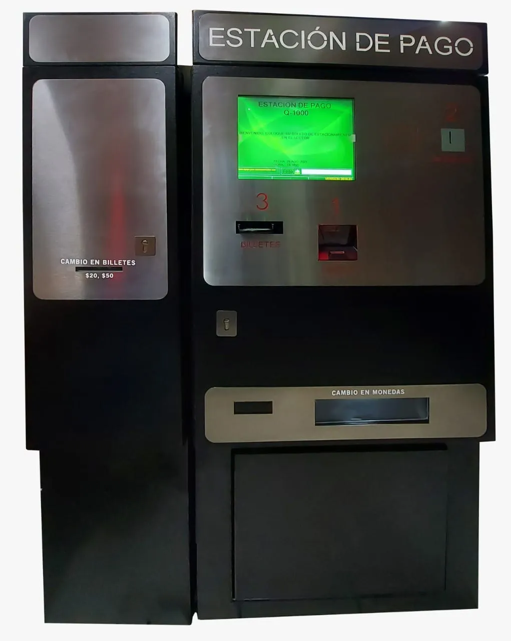 Estacion de pago automatico Q1000MDB para boletos de estacionamientos